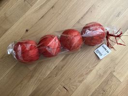 Ikea Somlig, 4 rote Kugeln, Dekoration, Neu!