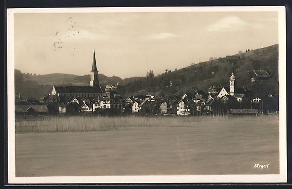 Ansichtskarten: Aegeri, Ortspanorama mit Kirchen vom Was – Gebraucht aus Berlin von bartko-reher