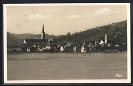 Aegeri, Ortspanorama mit Kirchen vom Was