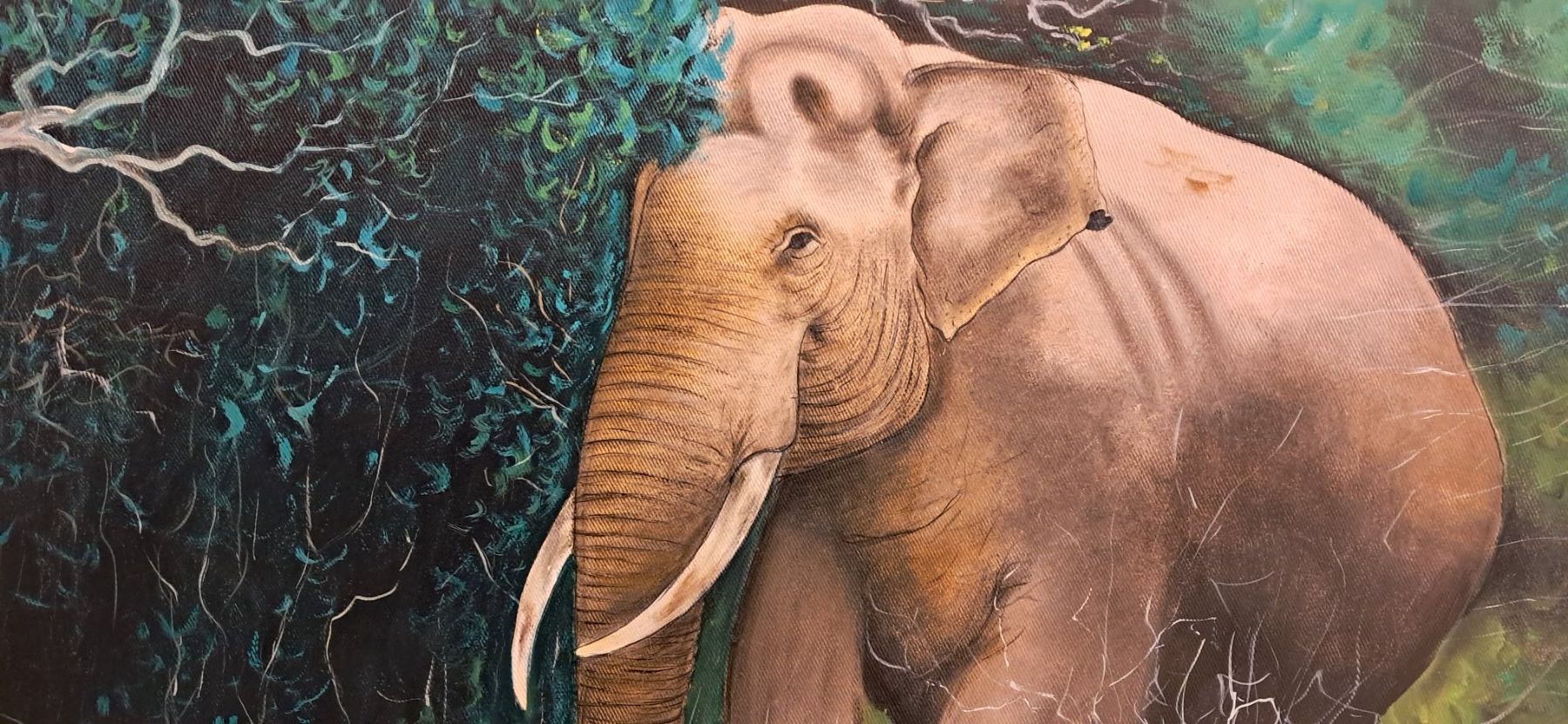 Dipinti: Muss abgeholt werden bis 25.5.: Balinesischer Elefant – Usato da Chur venduto da Okapi77