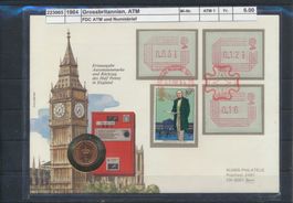 1984 Grossbritannien, Münzbrief, "ATM" - FDC