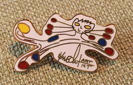 A147 - Pin Kunst Pin Katze Housi Knecht