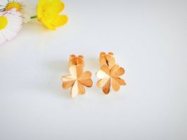 Kleeohrstecker, 18K Gold