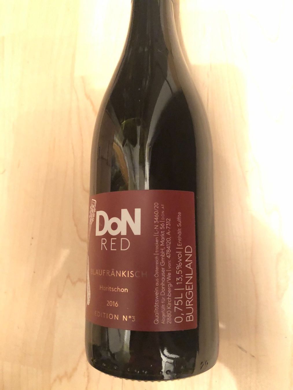 Vino: DON RED. Blaufrankisch. Horitschon. 2016 – Nuovo e nell'imballaggio originale da Wald ZH venduto da mlnt 6