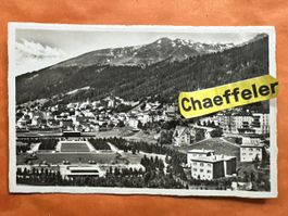 Alte Ansichtskarte Davos mit Kurpark