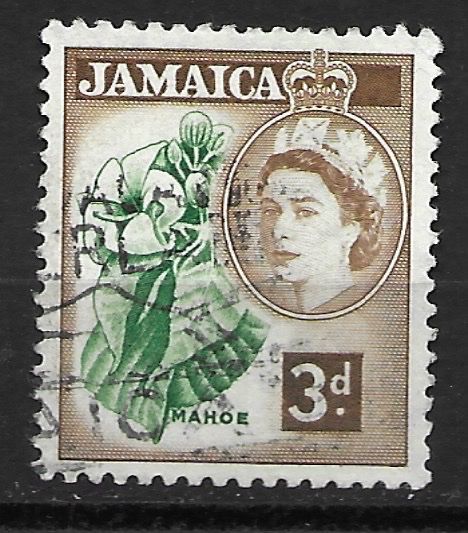 Alle Briefmarken: Jamaica 1956: Hibiscus – Gebraucht aus Zürich von Rainstamps