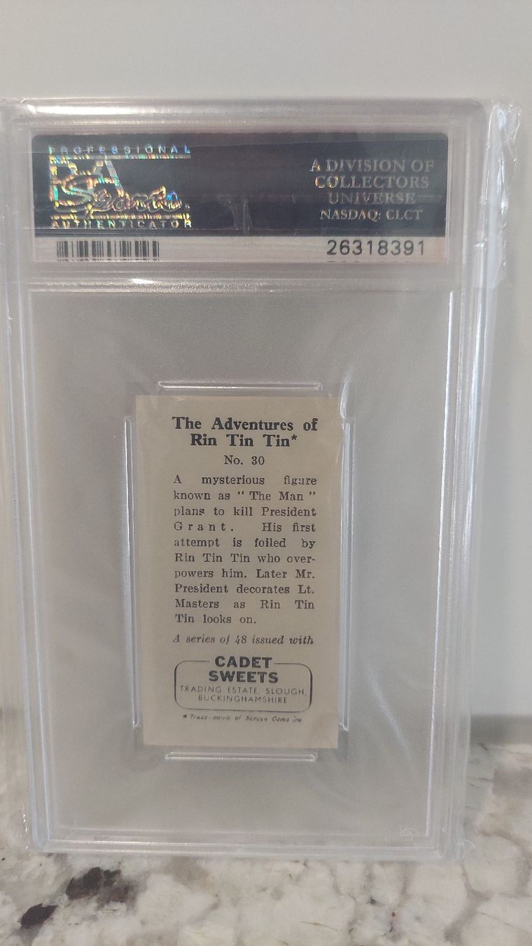 Carte collezionabili: 1960 Cadet Sweets Rin Tin Tin PSA10 – Usato da Châtelaine venduto da Gian_1983 1