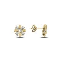 Ohrstecker Stern Zirkonia gold 925 Silber 8mm