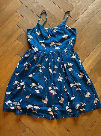 Kleid (Röckli) blau mit Flamingo Gr. 164cm 