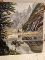 Ölgemälde Bergsee Landschaft signiert W.Schällberger '53