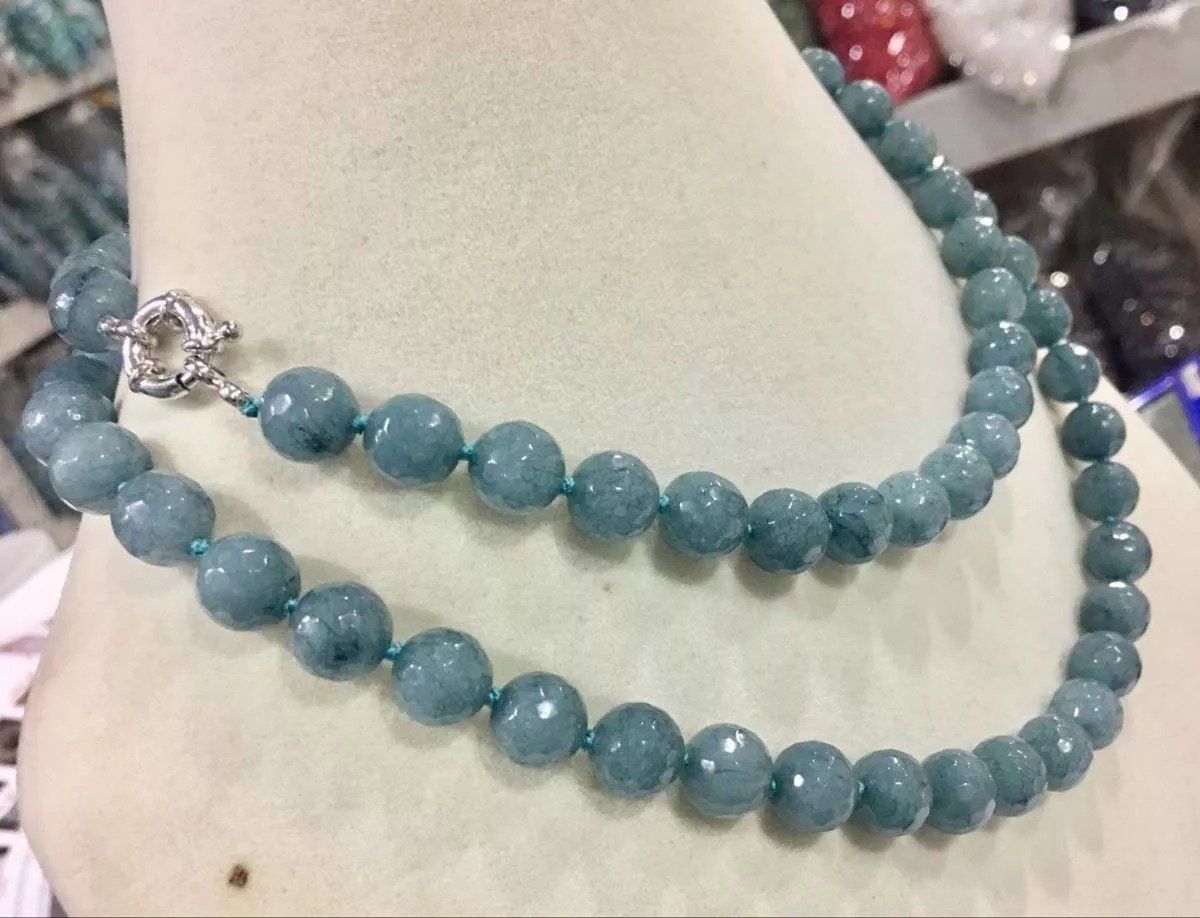 Ketten: 91cm Statement Aquamarin Edelsteinkette Collier Aigue-Marine – Neu (gemäss Beschreibung) aus Prilly von ilyria73 2
