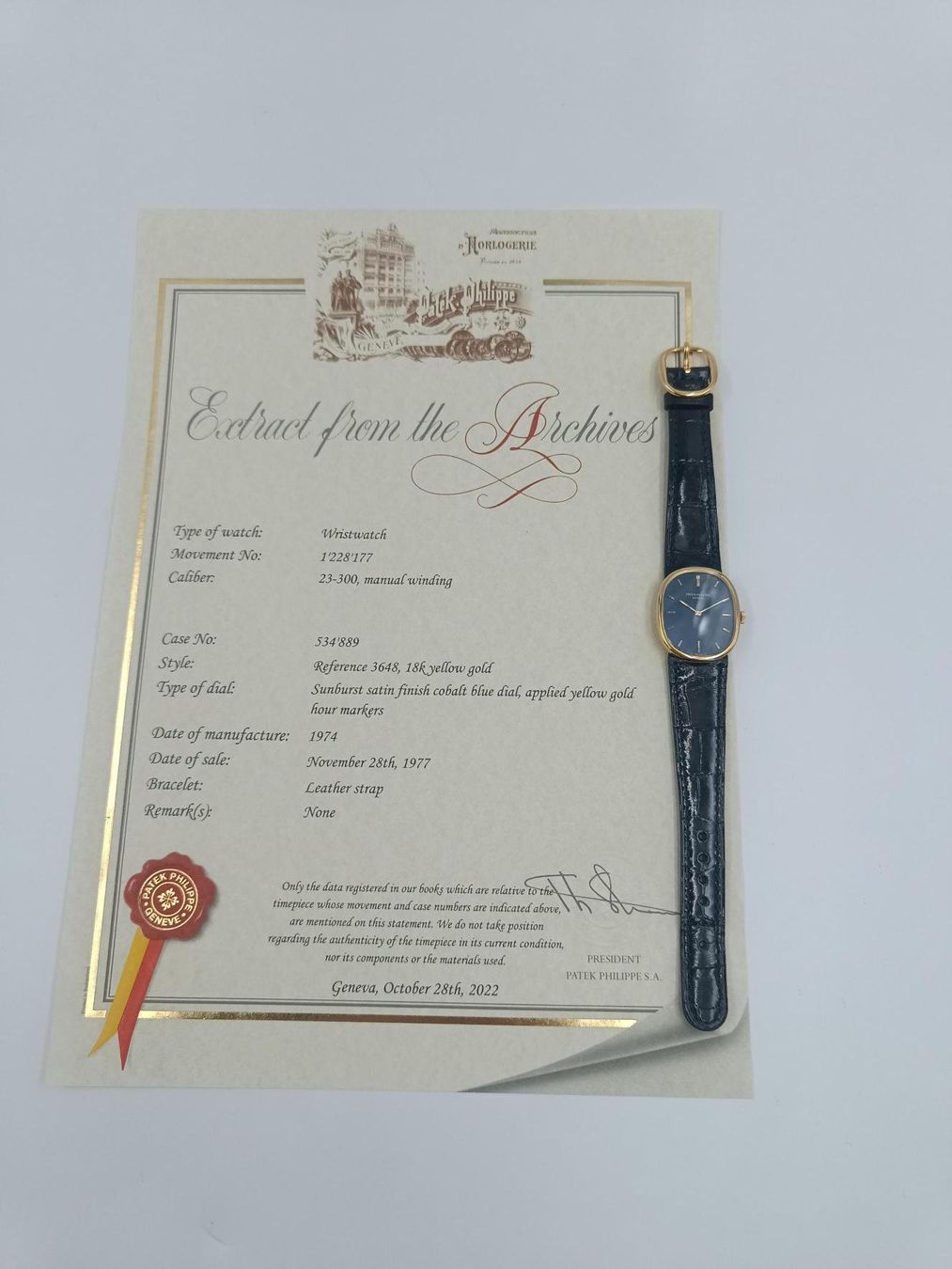 Patek Philippe Orologi: PATEK PHILIPPE "ELLIPSE" , 3648  MIT ARCHIVAUSZUG – Usato da Luzern venduto da EdiGem 9