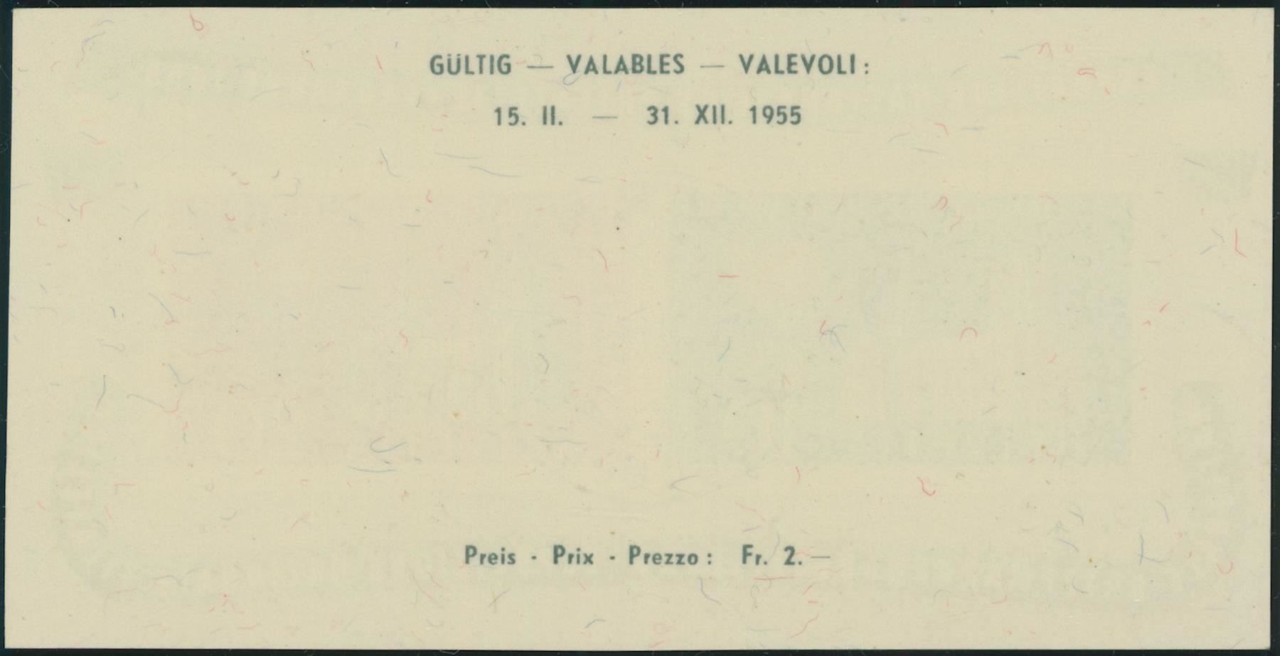 Tutti i francobolli: 1955 - Lausanne - Block - ET Voll – Usato da Schindellegi venduto da leecollect 1