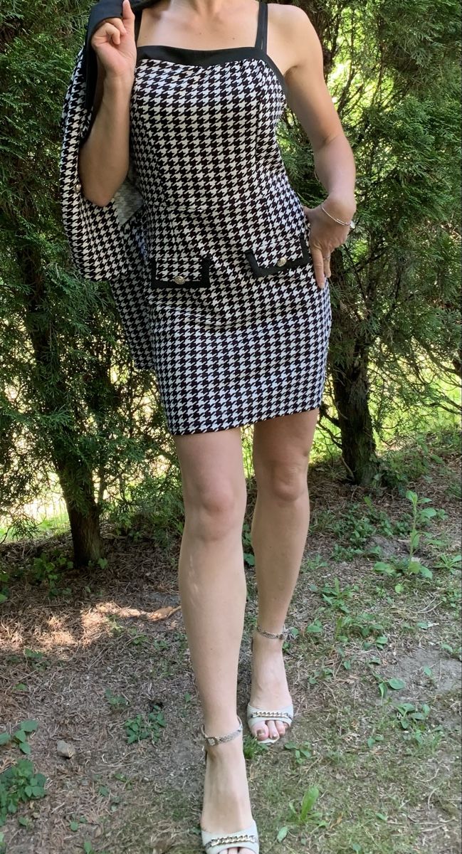 Lotti di vestiti: Completo estivo pied-de-poule, abito e giacca corta chic – Nuovo e nell'imballaggio originale da Gordevio venduto da LanaZimm 3