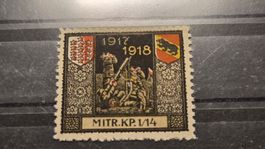 Soldatenmarke 1 WK, 3. Division Mitr. KP 1/14 Aufdruck Gold