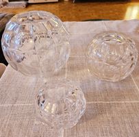 3 Vases boule cristal de joska taillé