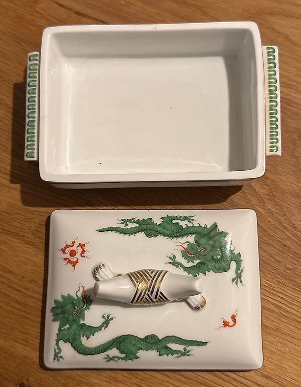 Zuccheriere: Meissen Dose grüner Mingdrache – Usato da Basel venduto da mar_nj7r 1