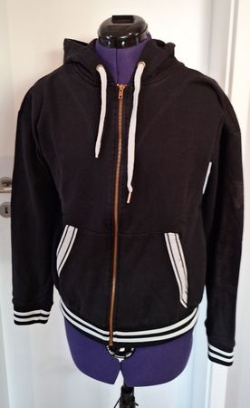 Schwarze Kapuzenjacke von Bench mit Reissverschluss, Grösse 