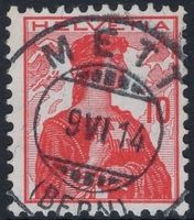 METT (BERN) 27.VII.14 - Vollstempel auf Helvetia Brustbild