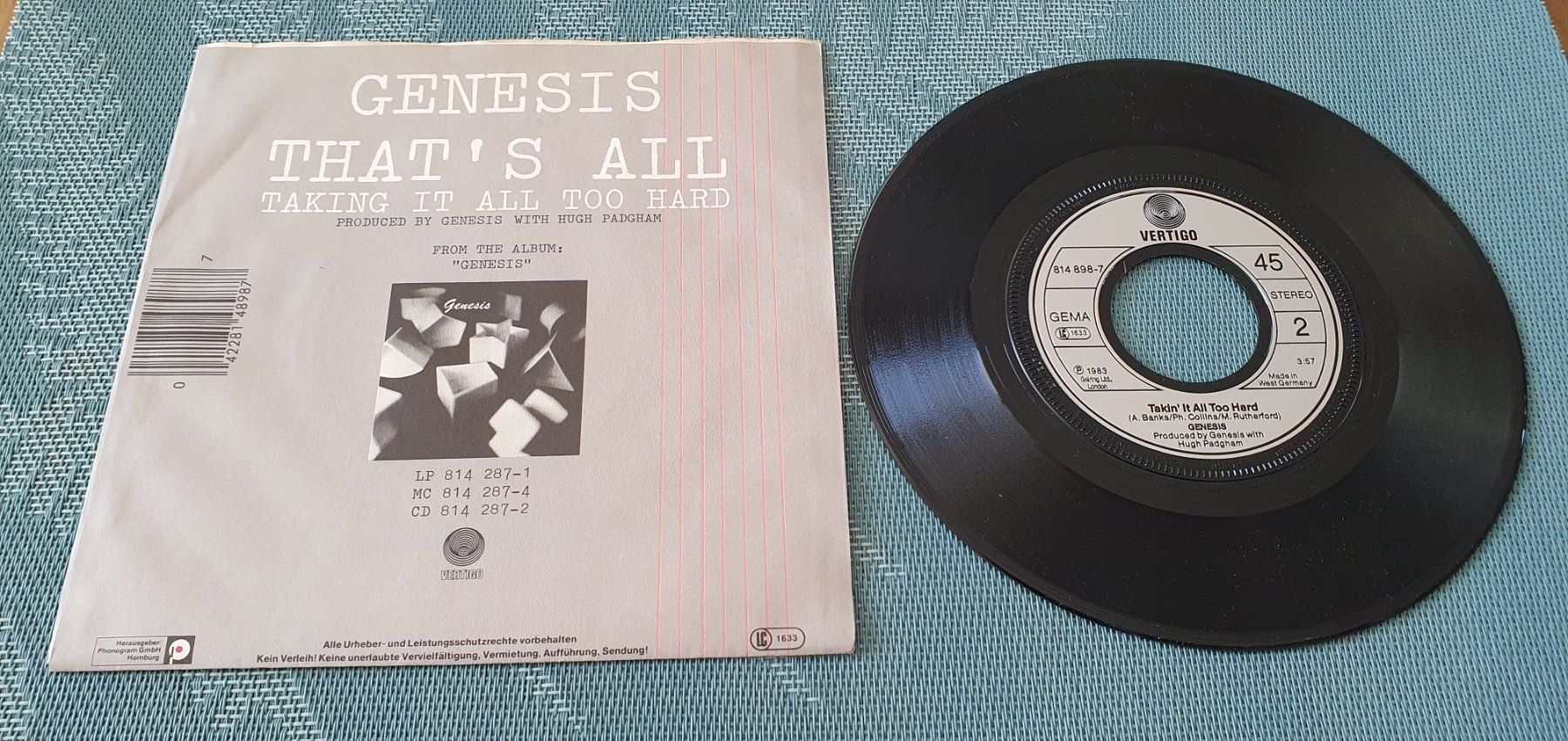 Dischi in vinile: GENESIS, That's all, 7"Single, TOP! – Usato da Kreuzlingen venduto da Cdschlumpf 1