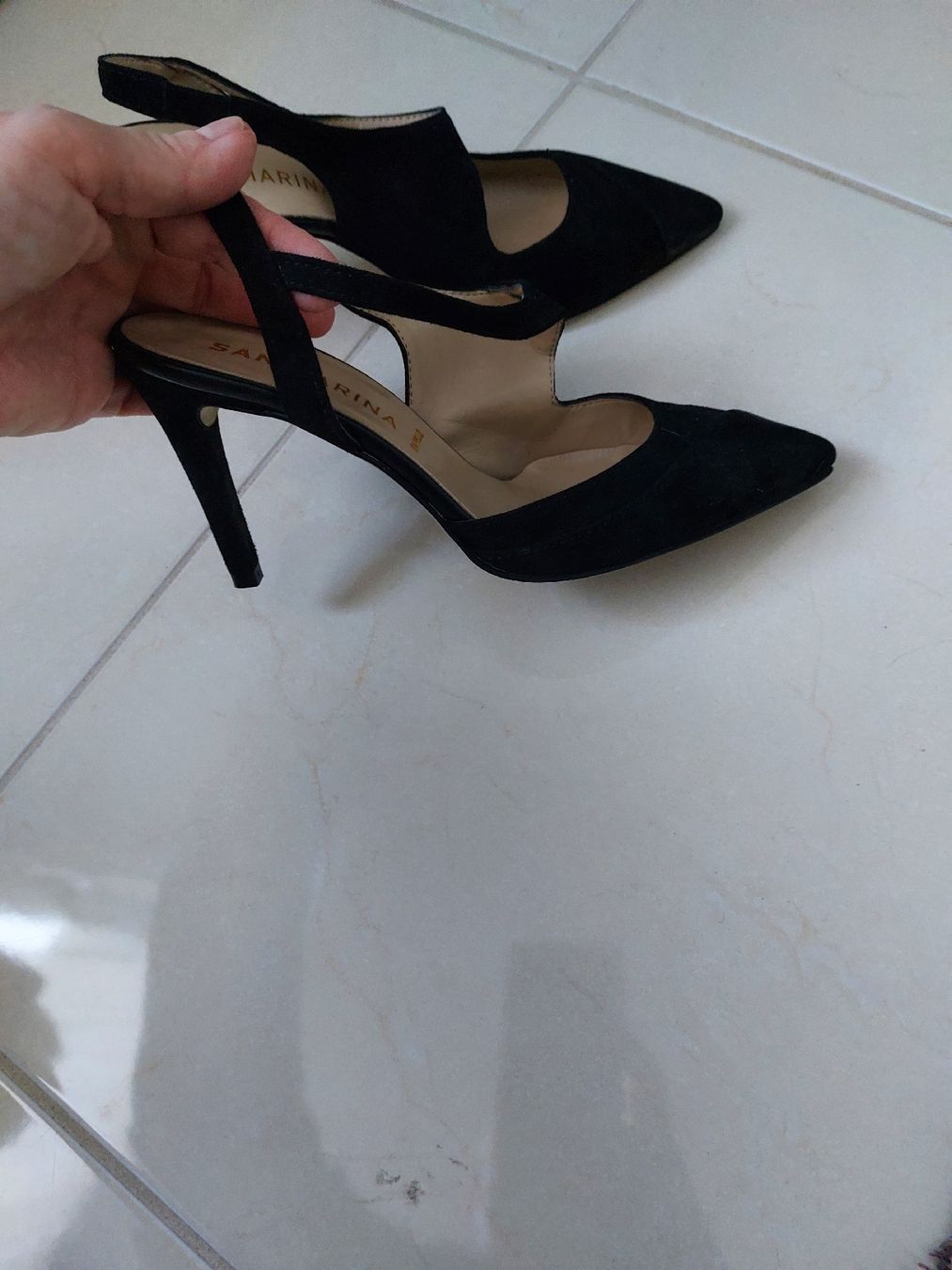 Damenschuhe: Escarpin San Marina, noir , en daim véritable – Neu und originalverpackt aus Formangueires von Fabienne1974 2