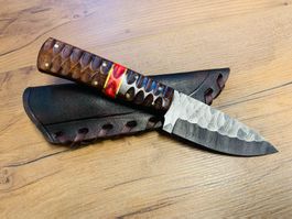 Damast Messer feststehend HANDMADE 21cm ODERMATT No. 14 NEU