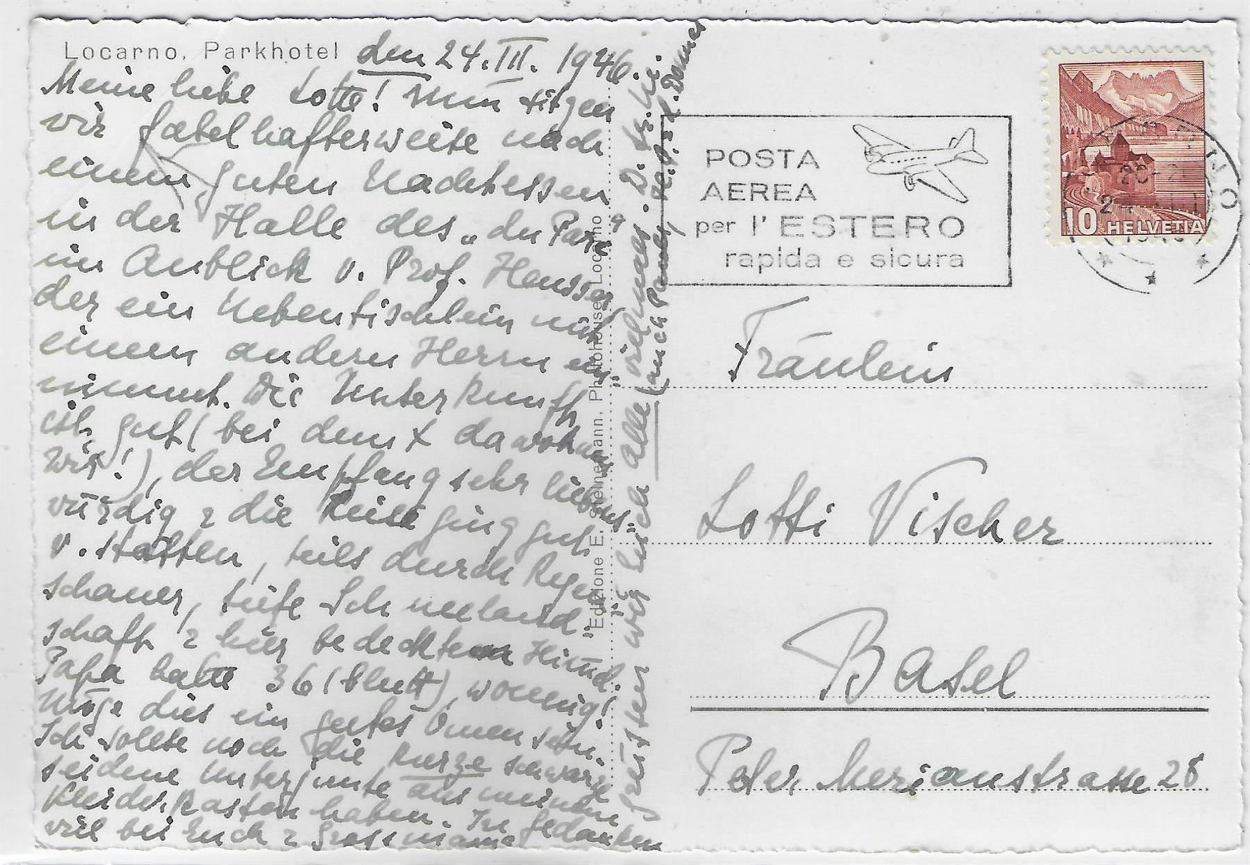 Cartes postales: Locarno - Parkhotel – D'occasion à Ettingen par Kartenplanet 1