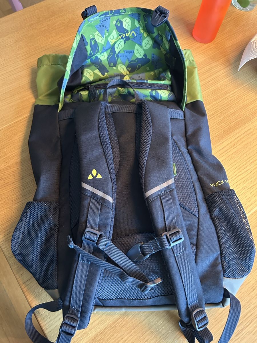 Vaude Borse & Zaini: Vaude Kinderrucksack Puck 14, Grün/Blau – Usato da Staufen venduto da Butterflower 2
