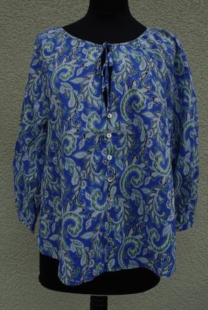 Zara Bluse weiss blau Hellblau grün schwarz Gr. M 38