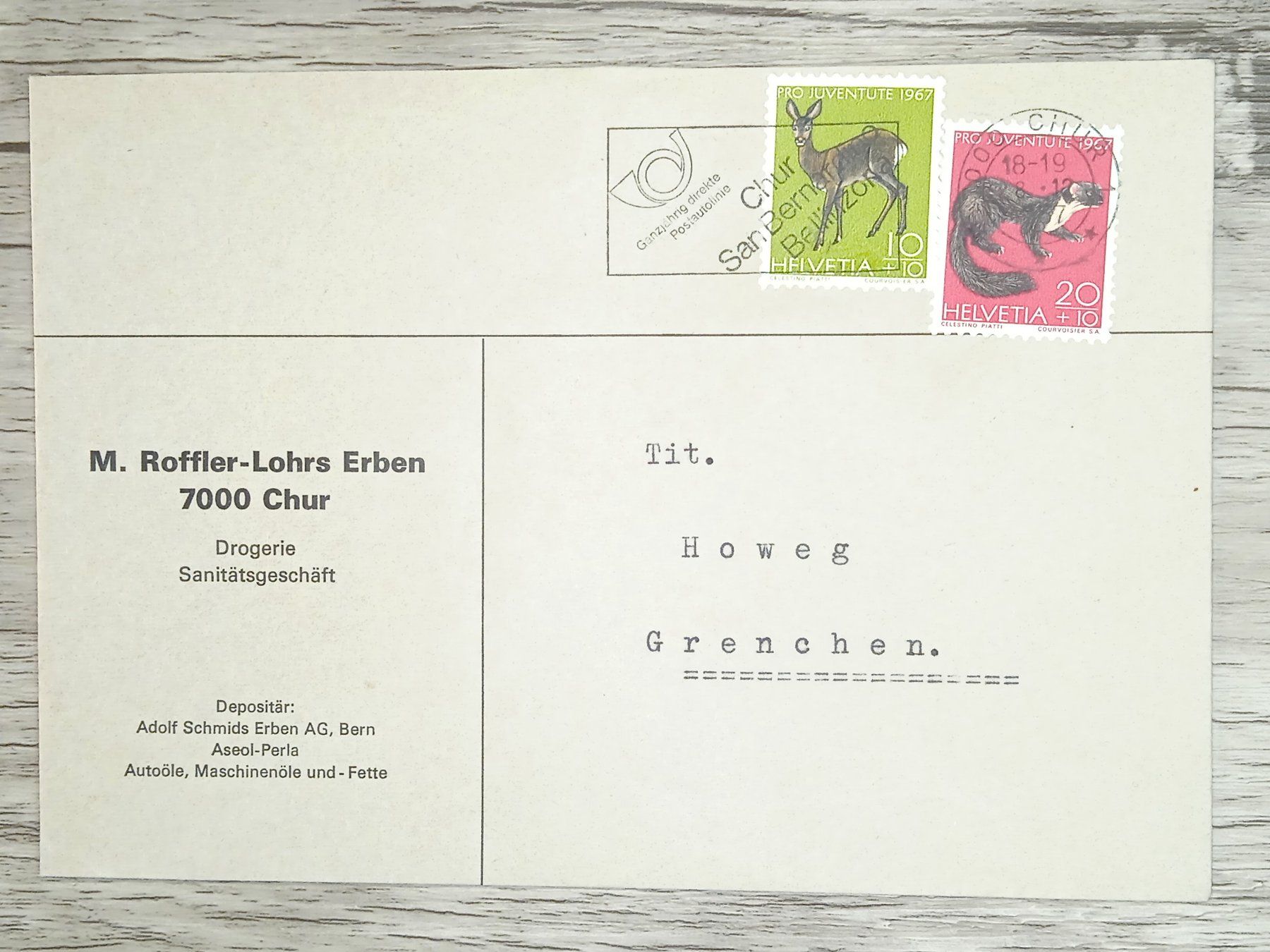 Tous les timbres: TR17 Enveloppe + Timbre Suisse 1967 – D'occasion à Cousset par Patrick_Collections