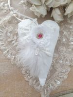 Geschenk Herz Shabby Chic Vintage Spitze Stoffherz Liebe