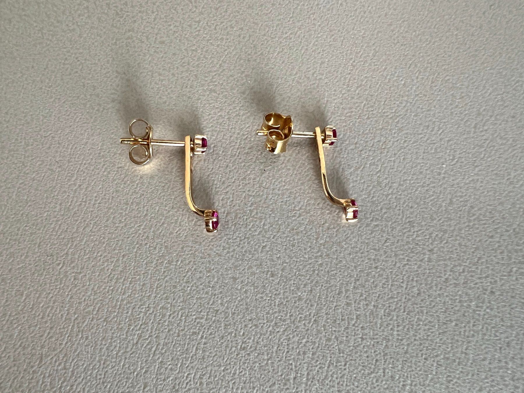 Ohrringe & -stecker: 18k Gold Rubin Ohrringe mit Ear Jackets – Gebraucht aus Kilchberg ZH von NIVESoutlet 3