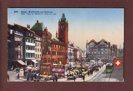 BASEL - Marktplatz und Rathaus - 1929