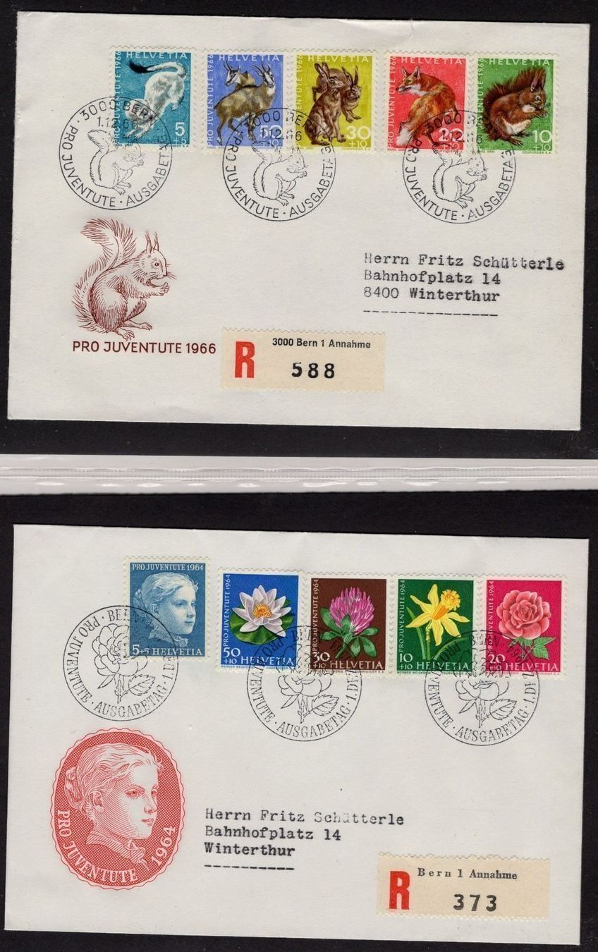 Alle Briefmarken: R1804  /  PRO JUVENTUTE 1960-1966 – Neu (gemäss Beschreibung) aus Ste-Croix von MONT-TAGNAC 2