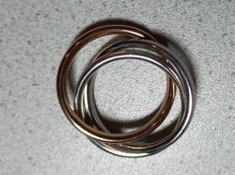 TRINITY Fingerring Edelstahl, Zirkonia Ring goldig,G58