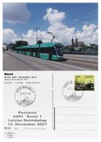 Basel Post Basel 1 Letzttag Karte Tram Be 6/8 BVB Flexity