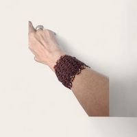 Breites extravagantes Makramee-Armband  Braun - handgemacht
