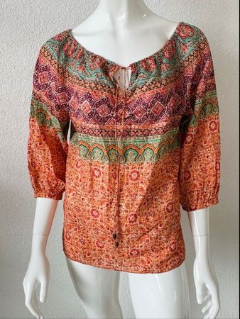 Lauren Ralph Lauren Top M Boho 100% Cotton