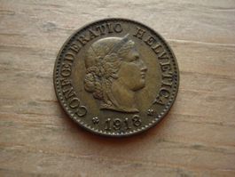 (N5) 5 Rappen 1918 Messing
