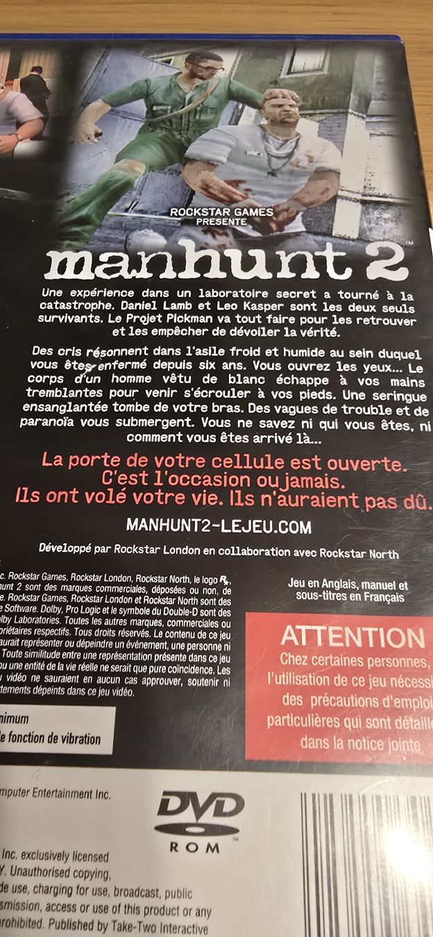 Sony Giochi: Manhunt 2 PS2 en français – Usato da Le Noirmont venduto da desoto55 2