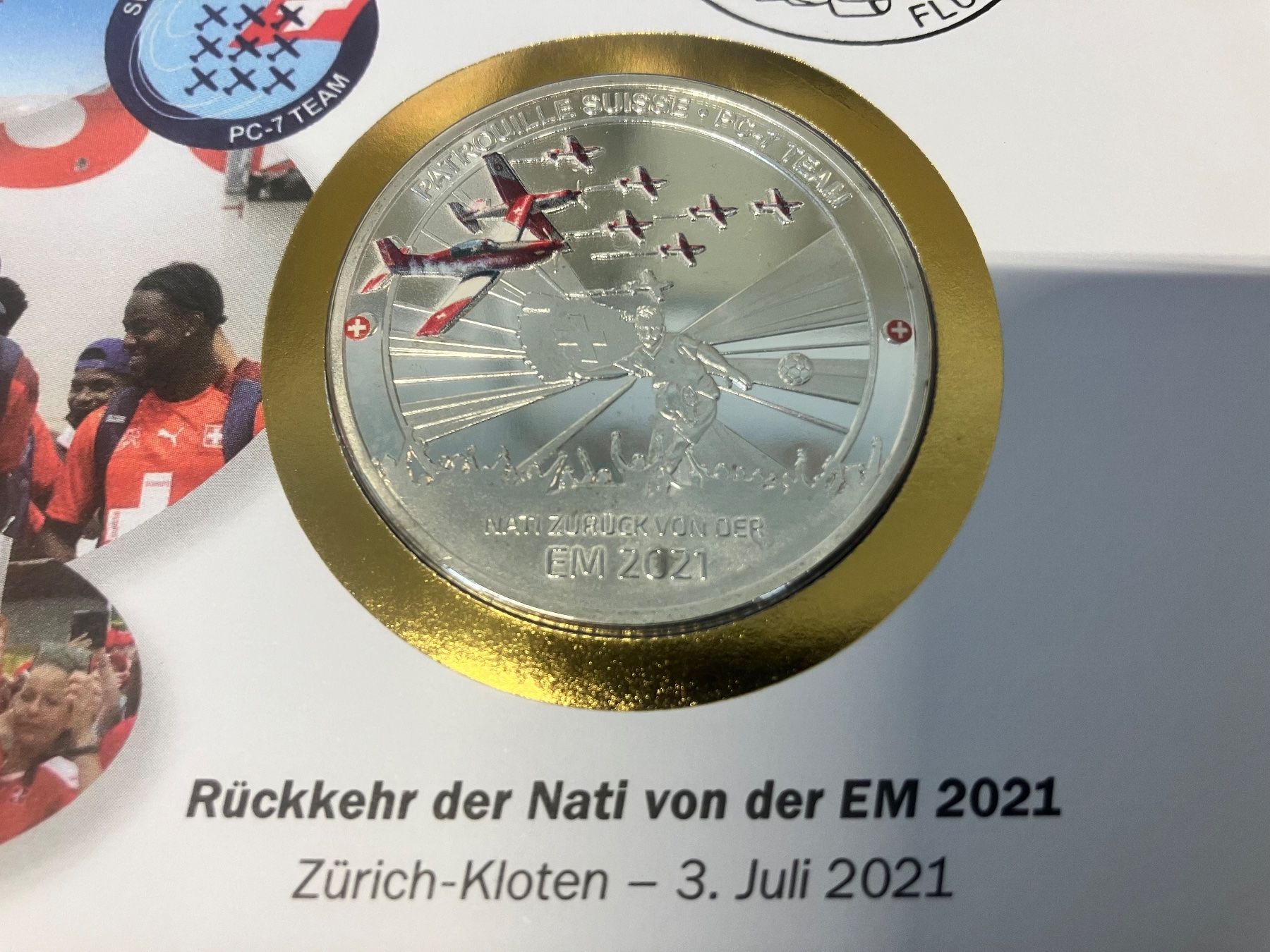 Medaglie: Patrouille Suisse  Numisbrief versilberte Medaille 2021 – Usato da Merenschwand venduto da Garfield2026