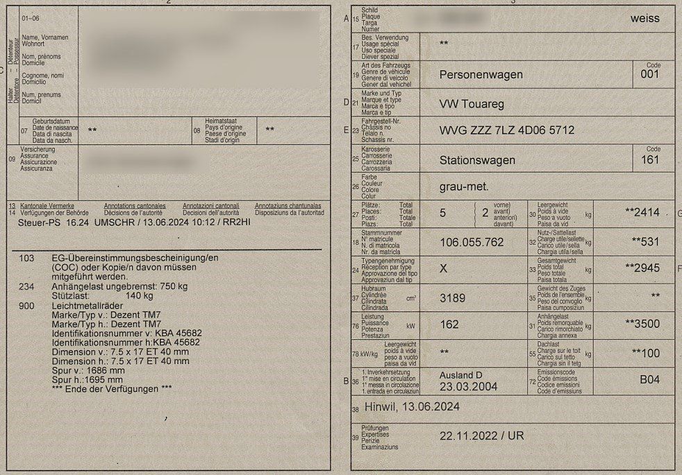VW Autos: Touareg 2004, gebraucht, div. Mängel, Export oder Teile – D'occasion à Buchs ZH par JonnyD 1