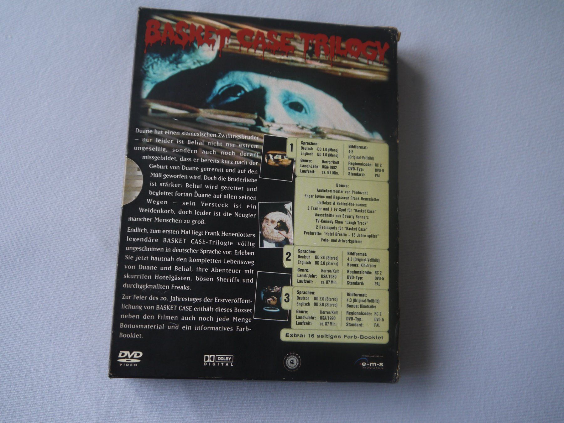 Tutti i DVDs: BASKET CASE TRILOGY - Limited - uncut – Usato da Hagendorn venduto da Blaf 3