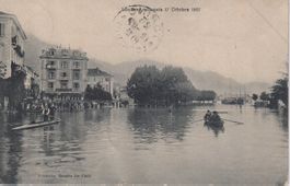 AK Locarno allagata 17 Ottobre 1907, rara.