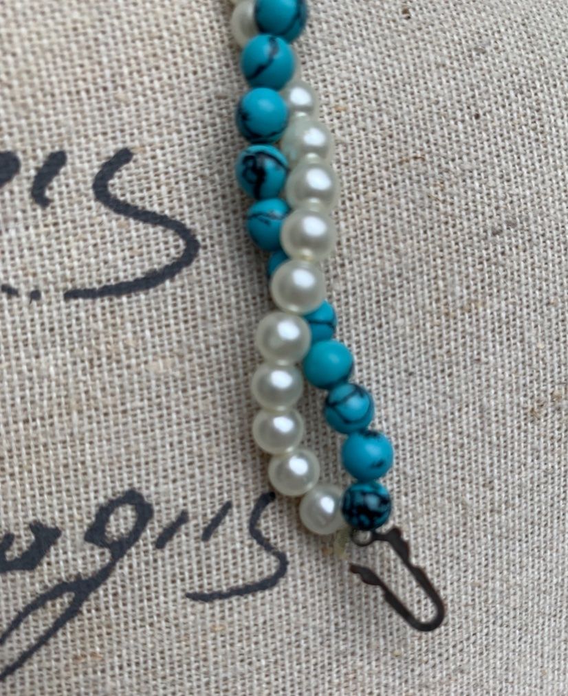 Catenine: Superbe collier vintage PERLE ET PIERRE TURQUOISE fermoir – Usato da Martigny venduto da only__you 9