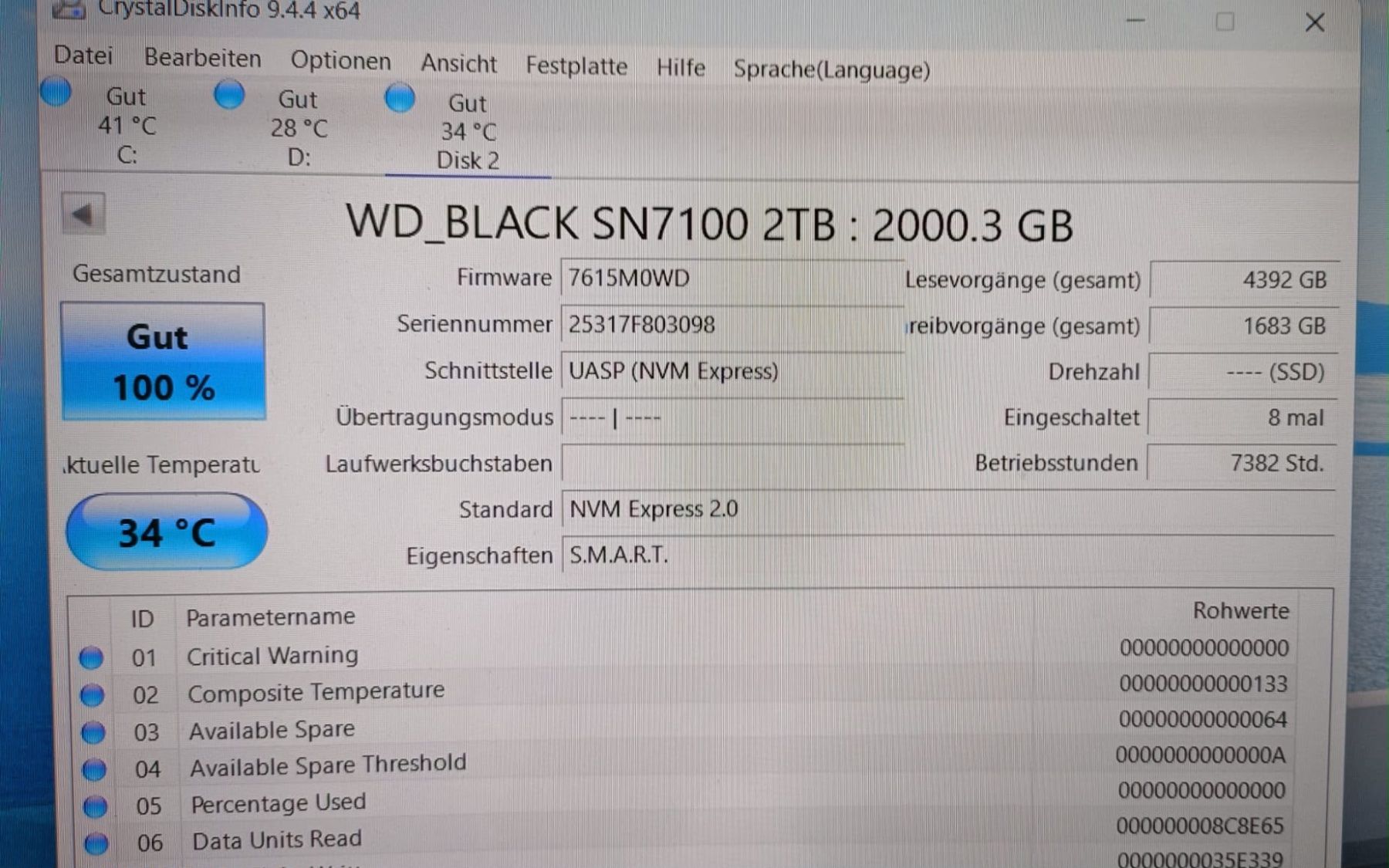 Western Digital Harddisks: WD sn7100 2TB NVMe SSD – Neu (gemäss Beschreibung) aus Pfäffikon SZ von cha_lh26 1