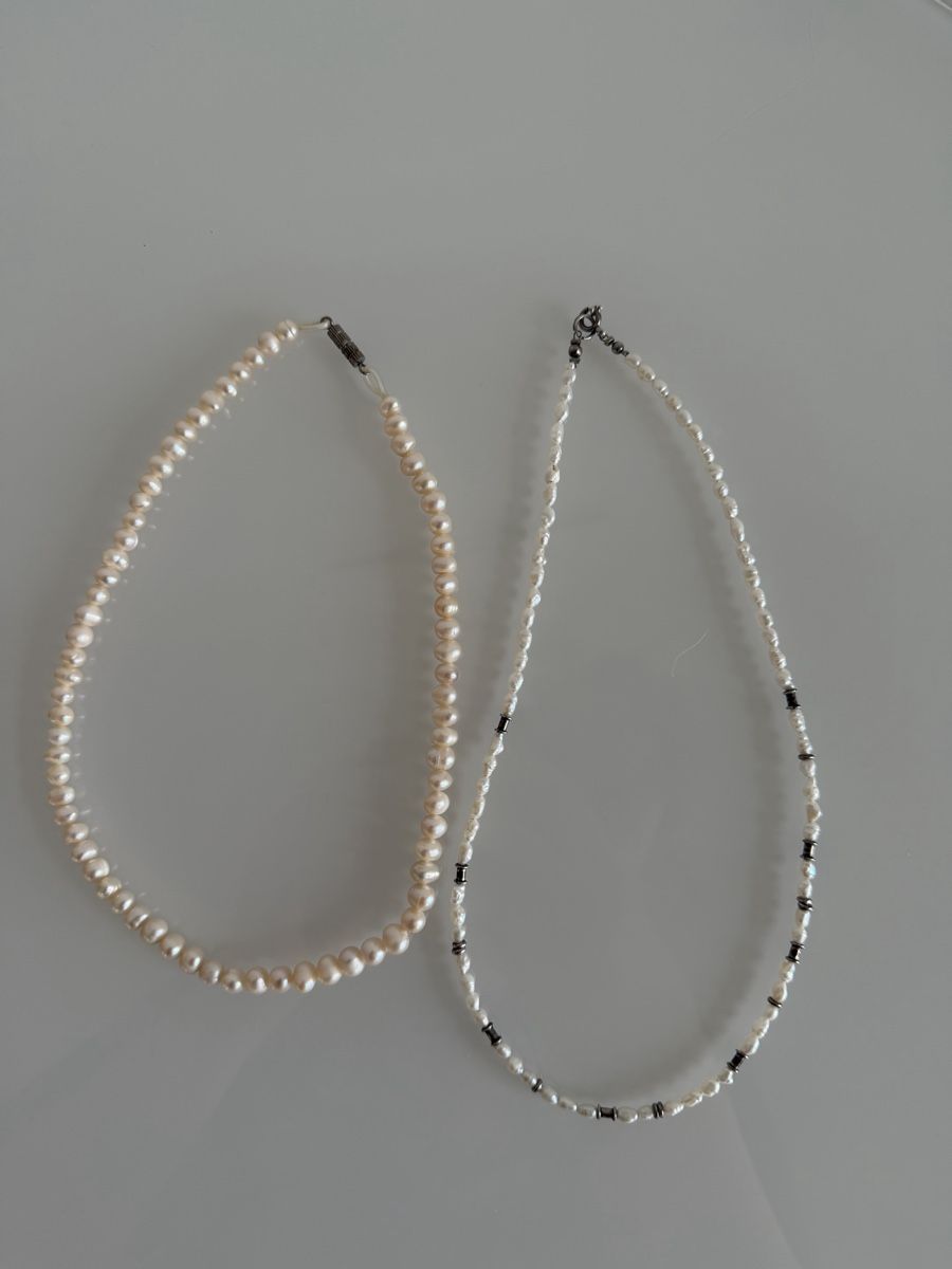 Perle (finte): 2 rangs de perles de perles naturelles – Usato da Cressier FR venduto da Kvito4ka