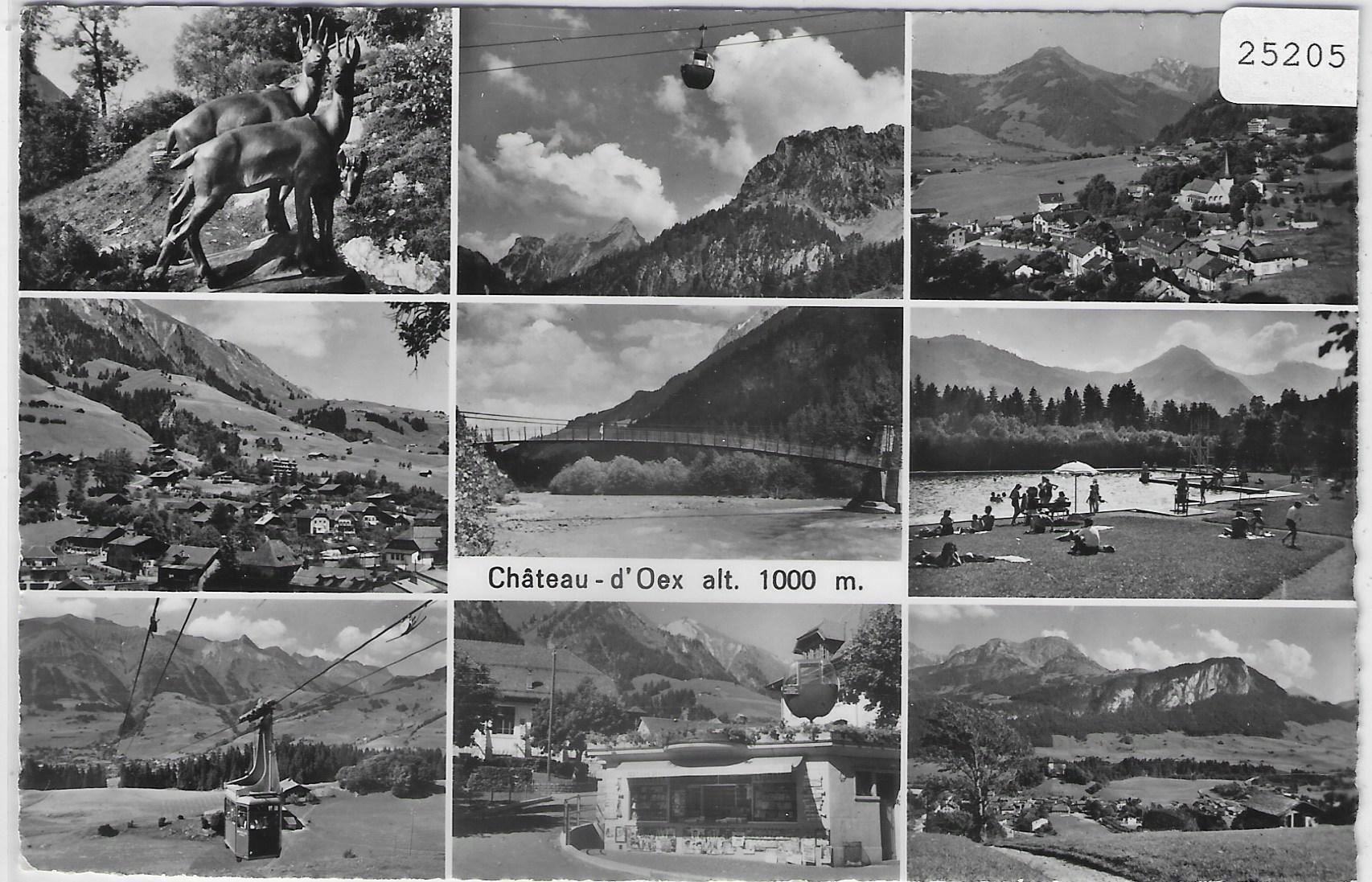 Ansichtskarten: Chateau-d'Oex - Multiview mit Bahn – Antik aus Ettingen von Kartenplanet