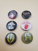 Lot de 6 badges thème musique Pop-Rock