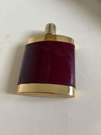 Kultiger Vintage Flachmann aus Edelstahl und Leder, Top!